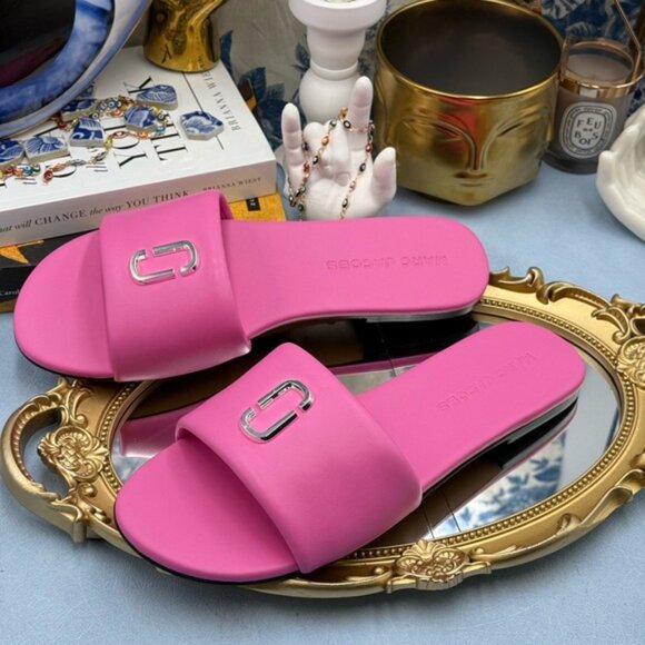 🆕 MARC JACOBS 🧿 NWOB The Snapshot Slide, Bow Pink - Sz 40 US 10 - Picture 12 of 15